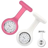 Krankenschwesteruhren,Krankenschwester Armbanduhr Einziehbare, 2 Pcs Schwesternuhr mit Glow Pointer und Clip,Taschenuhr Für Damen Herren,Ansteckuhr Fob für Krankenschwestern und Ärzte