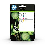 HP 953 (6ZC69AE) Original Druckerpatronen Multipack (1xBlau, 1xRot, 1xGelb, 1xSchwarz) für HP OfficeJet Pro 77xx, 82xx, 87xx