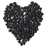 Ksnnrsng Schwarze Polierte Kieselsteine,Dekorative Steine,für Indoor draussen Dekorativer Kies Vase Garten Aquarium Dekorative Kieselstein (Schwarz 1,5 kg)