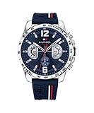 Tommy Hilfiger Unisex Multi Zifferblatt Quarz Uhr mit Silikon Armband 1791476