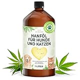 AVIDA ZEN Hanföl für Hunde, Hanföl Tiere, Hanföl für den Hund in praktischer 1L Dosierflasche, Hanföl für Katzen