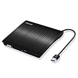 Pecosso Externe CD/DVD Laufwerk USB 3.0, Portable Slim CD/DVD-RW Brenner für alle Laptops/Desktop; PC unter Windows 7/8/10 und Mac OS für Apple MacBook, MacBook Pro, MacbookAir, iMac(Schwarz)