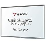 VISCOM Whiteboard magnetisch - 90 x 120 cm - Magnettafel in 11 Größen - Magnetwand, kratzfest & beschreibbar - mit Aluminium-Rahmen - für Hoch- und Querformat