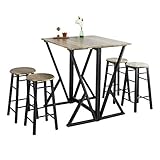 SoBuy OGT24-N 5-teilige Essgruppe Esstisch mit 4 Stühlen Klapptisch Esszimmer Sitzgruppe Küche Küchentisch Holztisch klappbar im Industrial-Look