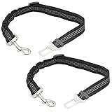 Xundefeng 2 Stücke Hund Auto Geschirre Sicherheitsgurt Hundeleine Leine Anti Shock Ruckdämpfer Haustier Katze Hunde Bungee Flexileine Einstellbar Lead Clip Sicherheitsgurte