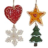 MuSheng Kleine Schneeflocke Weihnachtsschmuck Weihnachtsbaumschmuck Niedliche Weihnachtsbaumschmuck Camping Zubehör Wohnwagen (Red, One Size)