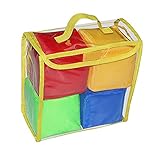 Milageto 4x 4 Zoll Spielwürfel Set Schaumstoffwürfel mit Durchsichtigen Taschen Lernwürfel