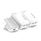 TP-Link WLAN Powerline Adapter Triple Set TL-WPA4220T KIT(WLAN 300Mbit/s, AV600 Powerline,Wifi Clone, 5 LAN-Ports, Plug&Play, kompatibel mit allen Powerline Adaptern, ideal für Streaming)weiß