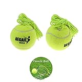 2 Stück Tennisball an Schnur, Elastic Tennis Ball, Tennisbälle mit Schnur, Tennisball mit Schnur, Tennis mit Seil, Tennis Trainer Ball, Tennis Trainer Rebound Ball, Ideal für Tennisübungen im Innen