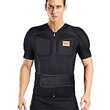 BenKen Skiing Body Short Protector Schutzausrüstung Pad mit Futter Motor Brust Schulter Rückenschutz verstellbare Jacke Damen Herren Obermaterial Gepolsterte (XL, Kurzarm)