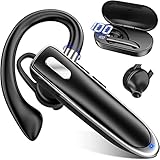 Headset Bluetooth mit Mikrofon, HD Freisprech Telefon Kabellos Headset Handy, CVC8.0 In Ear Kopfhörer für iPhone Samsung Huawei Smartphones und Tablets mit LED Ladebox für Autofahren/Business/Büro