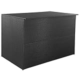 ZEYUAN Gartenbox, Auflagenbox Wasserdicht, Box Für Gartenauflagen, wasserdichte Box, Aufbewahrung, Aufbewahrungsbox, Schwarz 150x100x100 cm Poly Rattan