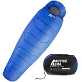 Schlafsack von Active Era - Professioneller 300 GSM Mumienschlafsack für Outdoor Camping im Sommer und Winter, Sleeping Bag für 3-4 Jahreszeiten