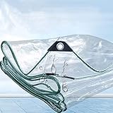 HUHJYUGE Plane Wasserdicht Transparent 1.8x3m, Gewebeplane mit ösen Transparent Staubfest Windschutz, Abdeckplane Transparent Wetterfeste Schnee Frostschutzmittel Reißfeste