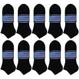 noKKser 10 Paar Sneaker Socken Herren & Damen Schwarz & Weiß Baumwolle Kurze Socken Halbsocken Handgekettelte Naht (43-46, 10x Schwarz)