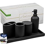 Acolyne® Premium 5-teiliges Badezimmer Set aus [Hochwertigem Harz] als Bad Accessoires | Seifenspender Set für Badezimmer, Hotel, Unternehmen, SPA | Badezimmer Accessoires | Bad Set | Bad Zubehör