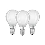 Osram LED Base Classic P Lampe, in Tropfenform mit E14-Sockel, nicht dimmbar, Ersetzt 40 Watt, Matt, Warmweiß - 2700 Kelvin, 3er-Pack