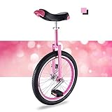 HWF Einrad Mädchen/Kinder/Erwachsene/Frauen Trainer Einrad, 16'/ 18' / 20'Rad Einrad Laufrad Trainingsfahrrad für Alter 9 Jahre & Mehr (Color : Pink, Size : 18 Inch Wheel)