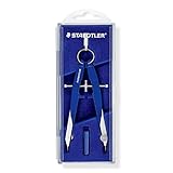 STAEDTLER Mars Comfort 556 00 Zirkel, hohe Qualität mit Spindelführung Mitteltriebspindel, exakt und präzise, blau-silber, stabiles Etui mit Klappdeckel, 2-teiliges Set (Verpackung kann variieren)