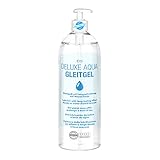 Gleitgel auf Wasserbasis, EIS Deluxe Aqua Gleitmittel mit Langzeitwirkung, neutrales Intimgel für gefühlsechtes Empfinden, transparent, 1l