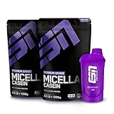 ESN Micellar Casein 2 x 1kg Beutel + Gratis ESN Shaker 2 x Vanilla