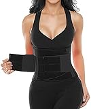 SHAPERX Gürtel Waist Trainer Damen Korsett Bauchweggürtel Sport Corsage Abnehmen Taillengürtel Fitnessgürtel Sauna Bauchweggürtel Schwitzgürtel zur Fettverbrennung, UK-SZ8002-Black-S