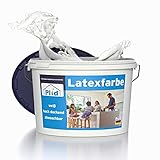 plid Latexfarbe abwaschbare Wandfarbe Küchenfarbe Innenfarbe Badfarbe Weiß 5l