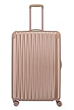 TITAN 4-Rad Koffer Hartschale Größe L mit TSA Schloss, Gepäck Serie BARBARA GLINT: Exklusiver Hartschalen Trolley im modischen Design, 845404-15, 77 cm, 100 Liter, rosé metallic