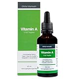 Vitamin A Tropfen von EXVital Vitahealth - 5000 I.E (1500 µg) pro Tagesdosis, 50 Ml= 1700 Tropfen, laborgeprüft, hochdosiertes Retinol - Vegan - Vitamin A flüssig Liquid