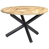 vidaXL Mangoholz Massiv Esstisch Esszimmertisch Küchentisch Holztisch Massivholztisch Speisentisch Tisch Esszimmer Küche Rund 120x76cm