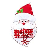 Weihnachtskalender Countdown-Kalender Santa Decor Advent Fabric Christmas Home Decor Bügelwasser (A, One Size)