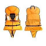 Yeah-hhi Kinderschwimmweste Kopfschutz Auftriebslebenweste Mit Notpfeife Und Einstellbarem Sicherheitsgurt Zum Schwimmbad/Meer/Strand,Orange,M