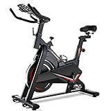 Heimtrainer Fahrrad Ergometer, bis 150kg Gewicht, 13kg Schwungrad, mit Pulsmesser, LCD Display, Ipad Halter, Sitz & Stufenloser Widerstandseinstellung, Hometrainer Fahrrad für Heimtraining