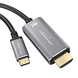 KabelDirekt – USB C auf HDMI Adapter Kabel mit bruchfesten Metallsteckern – 2 m (überträgt 4K-Video bei 60 Hz von Notebooks/Smartphones auf große Fernseher – USB 3.1, Typ C, Thunderbolt 3)