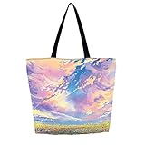 AOKSUNOVA Einkaufstasche Damen Schultertasche Handtasche Strandtasche Stofftasche Shopper Handtasche