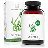 MAISON NATURELLE® | Bio Chlorella Presslinge (500 Stück) - 100% reine Algen Tabletten ohne Zusätze - Hochdosiert mit 6.000mg Chlorella je Tagesdosis - 100% Vegan, Chlorell-Alge