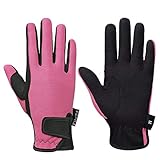 FitsT4 Grip Handschuhe Kinder Reithandschuhe Mädchen Jungen 5-14 Jahre für Reitsport, Radfahren, Gartenarbeit, in 3 Farben,rosa,m