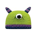 Knit Beanie Hat Cute Ear Strickmütze Halloween Monster Teufel Winter Caps für Teens Erwachsene Party Hut, 1, One size