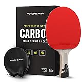 PRO-SPIN Carbon Tischtennisschläger | 7-lagiges Schlägerblatt, Offensiv-Gummi, 2,0-mm-Polster, Hochwertige Schutzhülle | Verbessern Sie Ihr Spiel mit dem Elite Series Carbon Tischtennisschlaeger