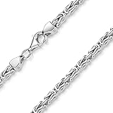 MATERIA 925 Silber Königskette Herren Halskette 3mm diamantiert rhodiniert 45 50 55 60 65 70 80cm + Schmuck Box #K56, Länge Halskette:50 cm