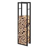 [en.casa] Kaminholzregal 40x150x25cm Brennholzregal Feuerholzregal Holzhalter