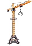 Dickie Toys - Mega Crane (120 cm) – extra großer Spielkran für Kinder von 3 - 5 Jahren, mit Fernbedienung, Seilwinde, Greifarm, 350° drehbar, ferngesteuerter Kran