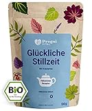 👶 Glückliche Stillzeit® - BIO Stilltee mild [100g] zur Unterstützung der Milchbildung und Ausgleich des Feuchtigkeitshaushalts - mit Bockshornklee, Lemongras, Fenchel, Anis, Kümmel - PregniVital®