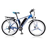 AKEZ E-Bike Elektro Fahrrad Mountainbike, 26 Zoll E Bike Herren Damen,36V Abnehmbarer Lithium-Akku Elektrofahrrad Rennrad-E-Bike für Radfahren im Freien (Blue)