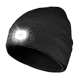 Bosttor LED Mütze Mit Licht, LED Beanie, Beleuchtete Mütze, Unisex Winter Warm Stirnlampe Mütze, Beanie Hut Weihnachten Geschenk für Männer Frauen Papa Weihnachten Laufen Wandern Camping