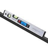 Neigungsmesser, RISEPRO Digitale Neigungsmesser Winkel Finder Gauge Spirit Level aufrecht Magnet 360 ° Range 416 mm lang mit Hintergrundbeleuchtung 82112 S