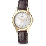 CITIZEN Damen Analog Quarz Uhr mit Leder Armband FE1083-02A