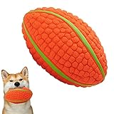 Quietschendes Hundespielzeug, Interaktives Hundespielzeug Quietschend, Quietschspielzeug Hund Rugbyball Unzerstörbar, Quietschendes Kauspielzeug Zahnreinigung für Hunde, Gummi Kauspielzeug Hund