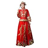 KAFELE Traditionelle Chinesische Kleidung, EIN Brautkleid Drache Und Phönixkleid, Das Glückverheißendes Glück Symbolisiert,Rot,M