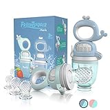 TABRIX® Fruchtsauger Baby ab 3 Monate & Kleinkind (2x) - Zahnungshilfe Baby mit Druckfunktion für Beikost -BPA-Frei- Alternative für Schnuller/Beißring Baby - Baby Geschenk - Baby Essen Zubehör